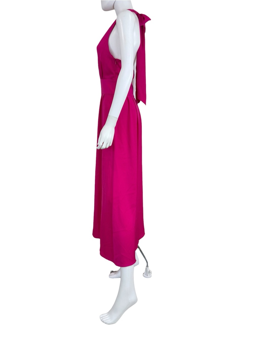 Banana Republic NWT Pink Satin Halter Maxi Dress Size 0P A0843 - Picture 2 of 9